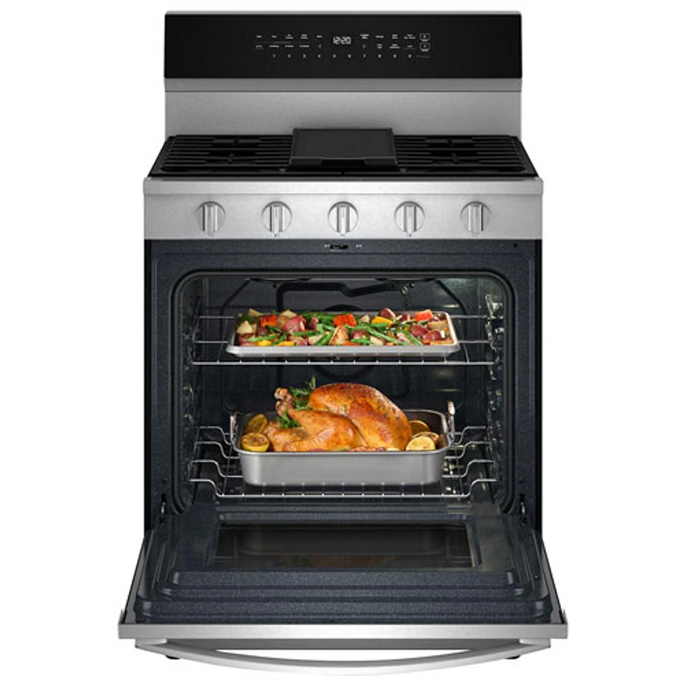 Whirlpool 30" 5.0 Cu. Ft. True Convection 5-Burner Freestanding Gas Range (WFGS7530RZ) - Stainless Steel