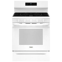 Whirlpool 30" 5.0 Cu. Ft. Fan Convection 5-Burner Freestanding Gas Air Fry Range (WFGS5030RW) - White