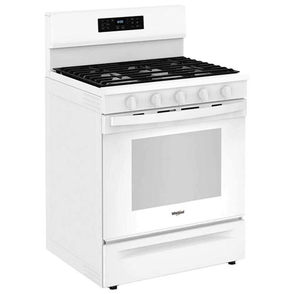 Whirlpool 30" 5.0 Cu. Ft. Fan Convection 5-Burner Freestanding Gas Air Fry Range (WFGS5030RW) - White