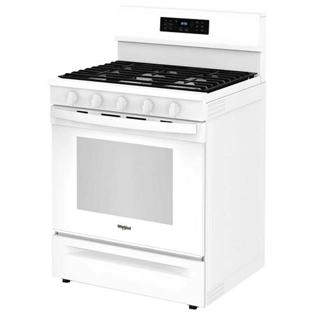 Whirlpool 30" 5.0 Cu. Ft. Fan Convection 5-Burner Freestanding Gas Air Fry Range (WFGS5030RW) - White