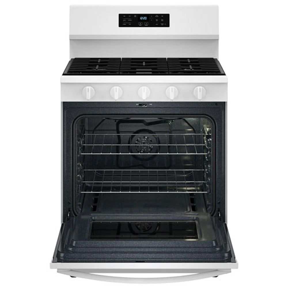 Whirlpool 30" 5.0 Cu. Ft. Fan Convection 5-Burner Freestanding Gas Air Fry Range (WFGS5030RW) - White