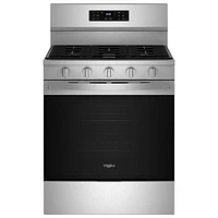 Whirlpool 30" 5.0 Cu. Ft. Fan Convection 5-Burner Freestanding Gas Air Fry Range (WFGS5030RZ) - Stainless