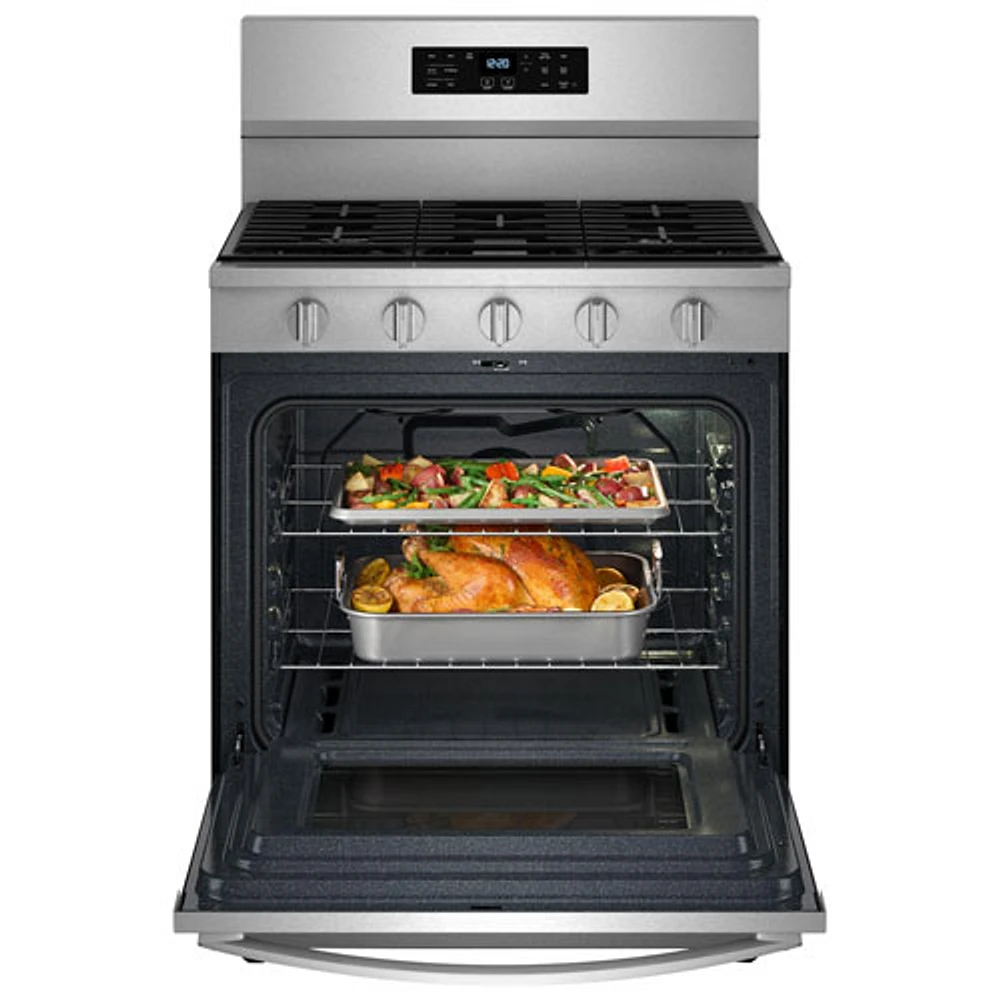 Whirlpool 30" 5.0 Cu. Ft. Fan Convection 5-Burner Freestanding Gas Air Fry Range (WFGS5030RZ) - Stainless