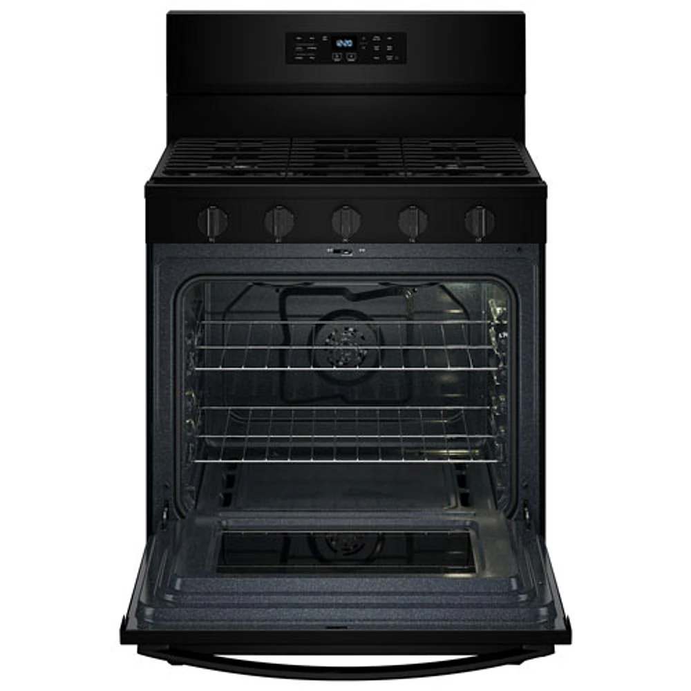 Whirlpool 30" 5.0 Cu. Ft. Fan Convection 5-Burner Freestanding Gas Air Fry Range (WFGS5030RB) - Black