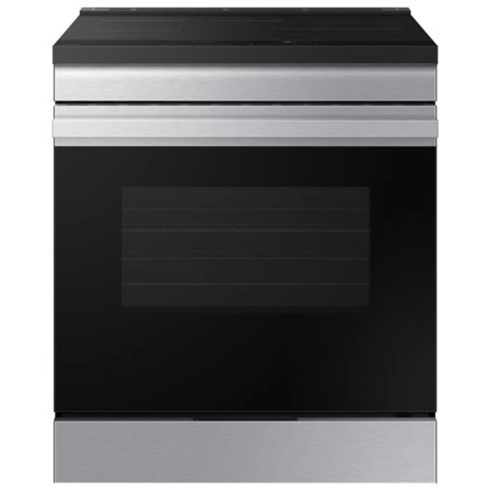 Boîte ouverte - Cuisinière électrique encastrable à induction avec convection par ventilateur 6,3 pi³ 30 po BESPOKE de Samsung - Acier inoxydable