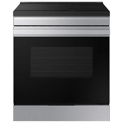 Open Box - Samsung BESPOKE 30" 6.3 Cu. Ft. Fan Convection Induction Slide-In Electric Range - Stainless Steel