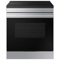 Boîte ouverte - Cuisinière électrique encastrable à induction avec convection par ventilateur 6,3 pi³ 30 po BESPOKE de Samsung - Acier inoxydable