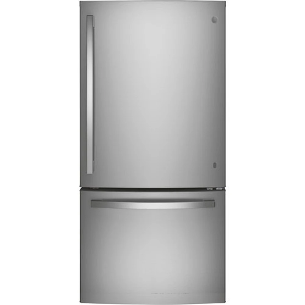 Open Box - GE 33" 24.8 Cu. Ft. Bottom Freezer Refrigerator (GDE25EYKFS) - Stainless Steel