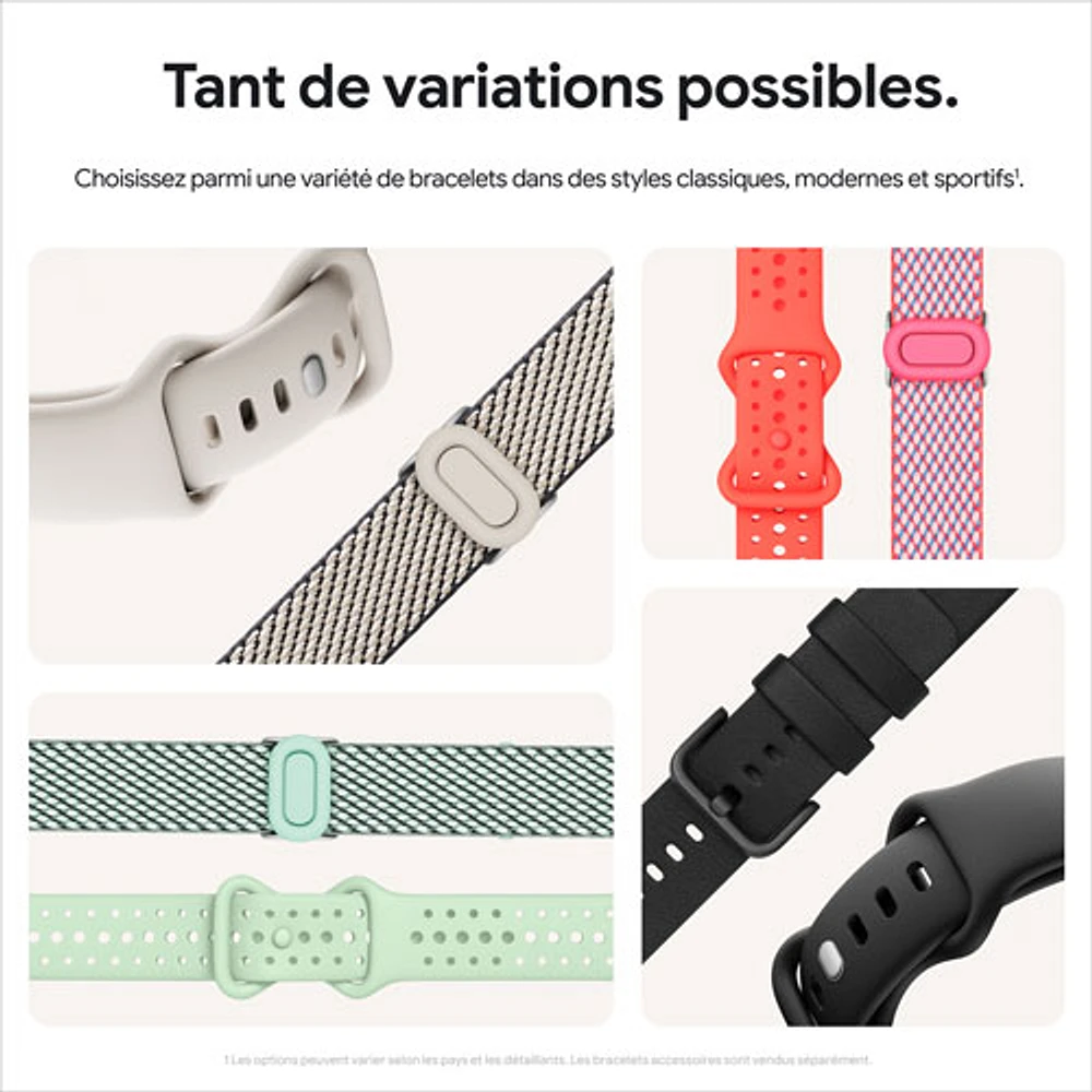 Montre Pixel Watch 3 (GPS) mm de Google avec boîtier en aluminium argenté poli et bracelet sport porcelaine