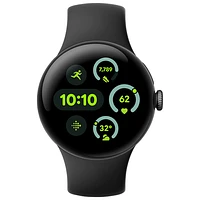 Google Pixel Watch 3 (LTE + GPS) 41mm Matte Black Aluminum Case with Obsidian Active Band