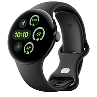 Google Pixel Watch 3 (LTE + GPS) 41mm Matte Black Aluminum Case with Obsidian Active Band