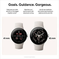 Google Pixel Watch 3 (GPS) 41mm Polished Silver Aluminum Case with Rose Quartz Active Band