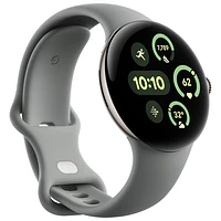 Montre Pixel Watch 3 (LTE + GPS) 41 mm de Google avec boîtier en aluminium champagne doré et bracelet sport vert lichen