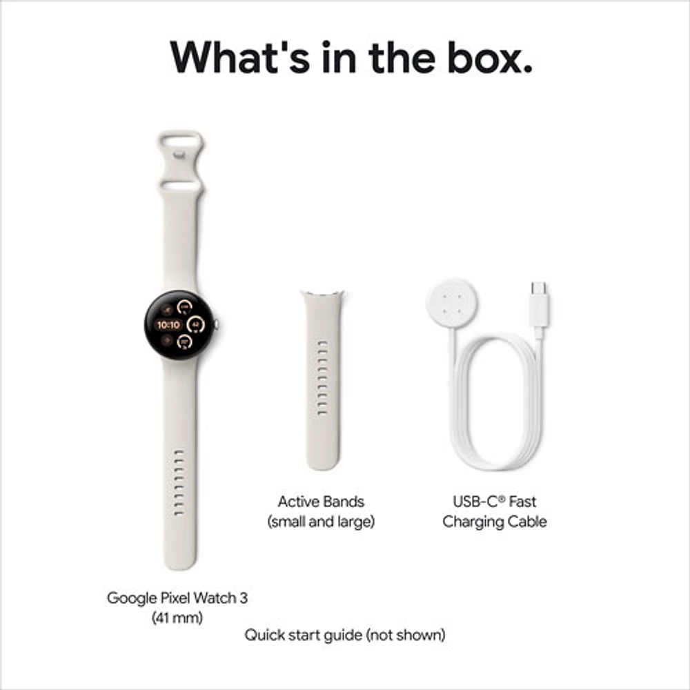 Google Pixel Watch 3 (LTE + GPS) 41mm Polished Silver Aluminum Case with Rose Quartz Active Band