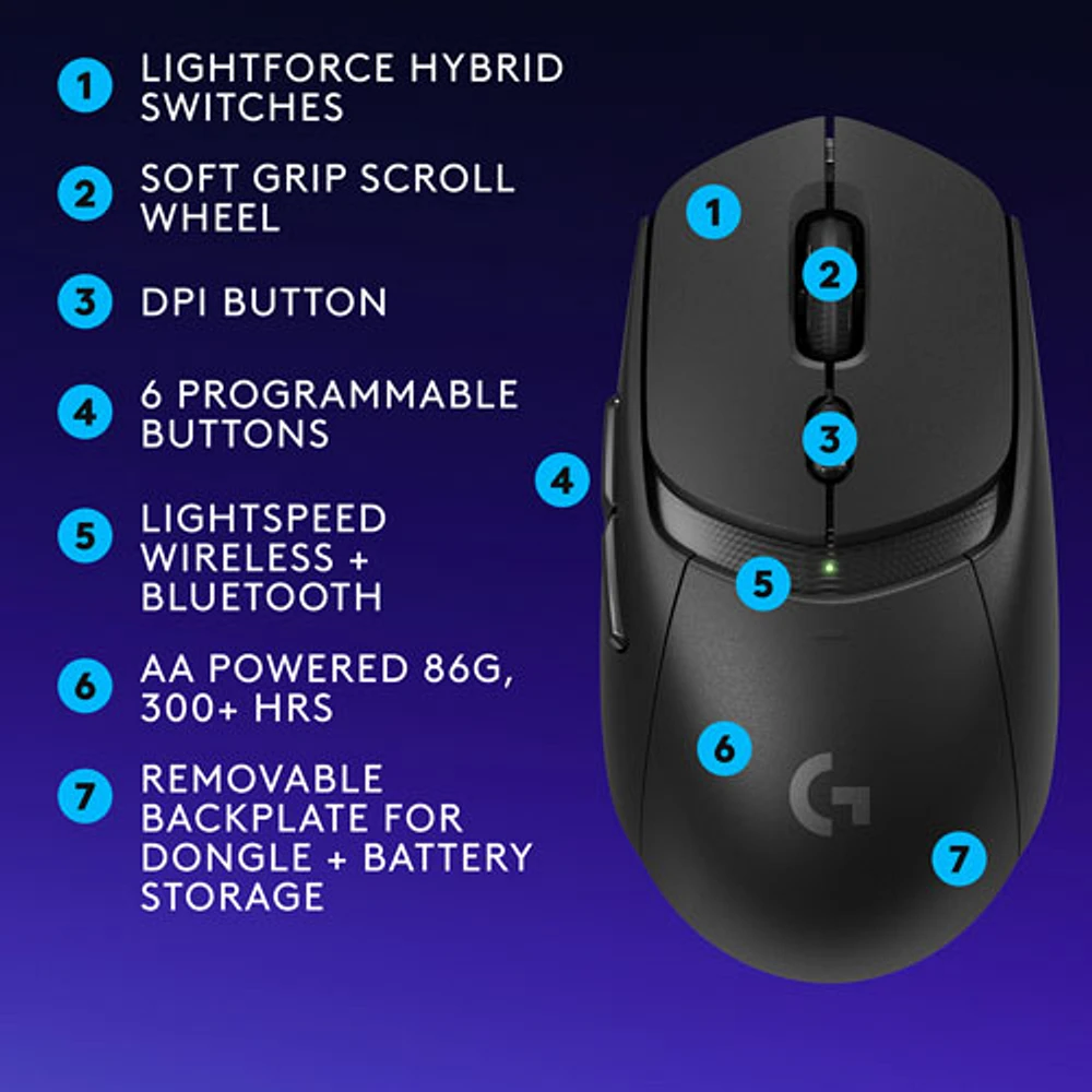 Logitech G309 LIGHTSPEED 25600 DPI Wireless Optical Gaming Mouse - Black
