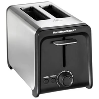 Grille-pain contemporain de Hamilton Beach - 2 tranches - Noir et acier inoxydable