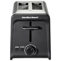 Grille-pain contemporain de Hamilton Beach - 2 tranches - Noir et acier inoxydable