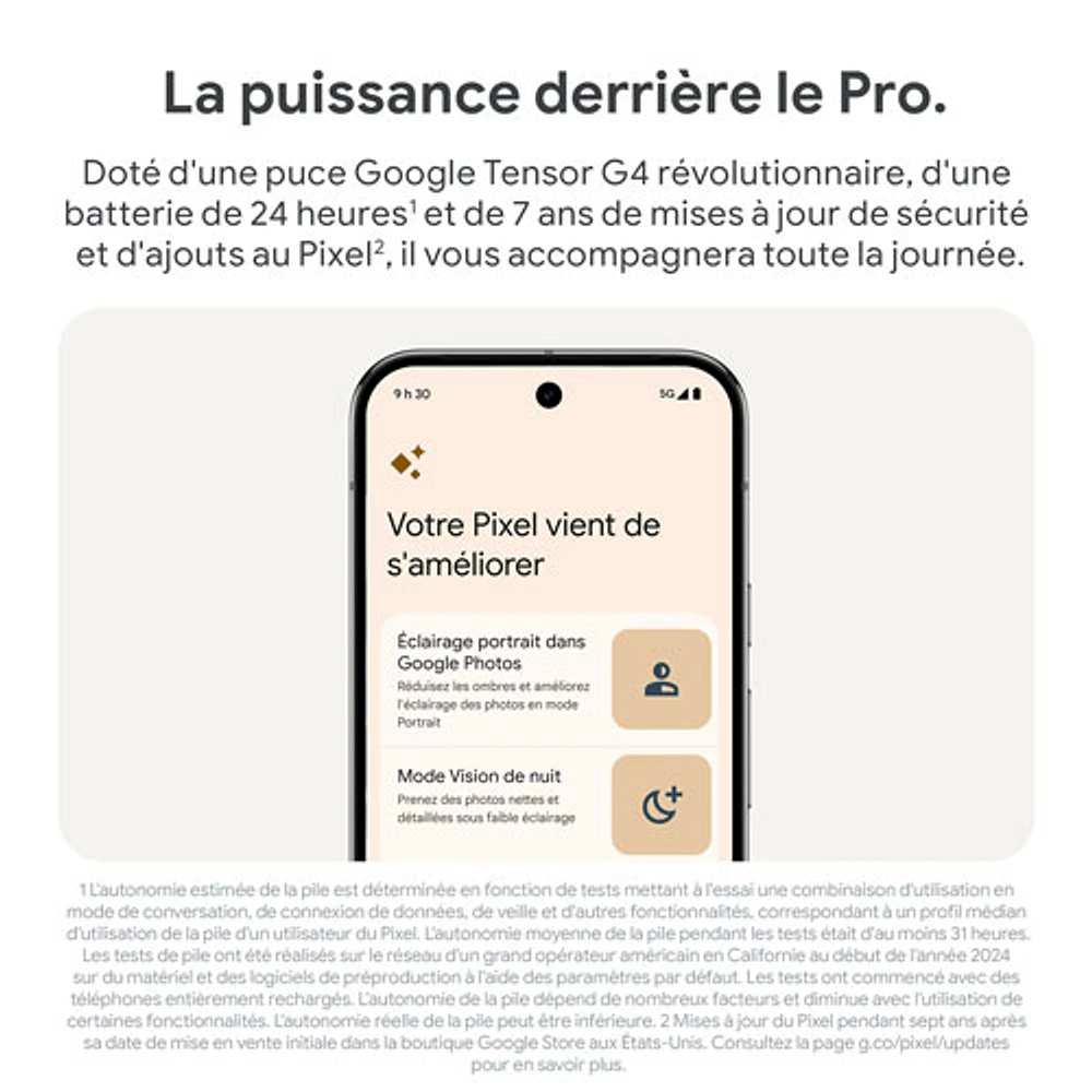 Pixel 9 Pro de Go de Google - Noir volcanique