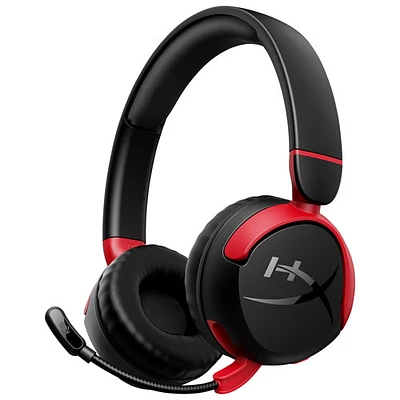 Casque d'écoute 100 % sans fil à isolation sonore Cloud Mini de HyperX - Blanc/Rouge