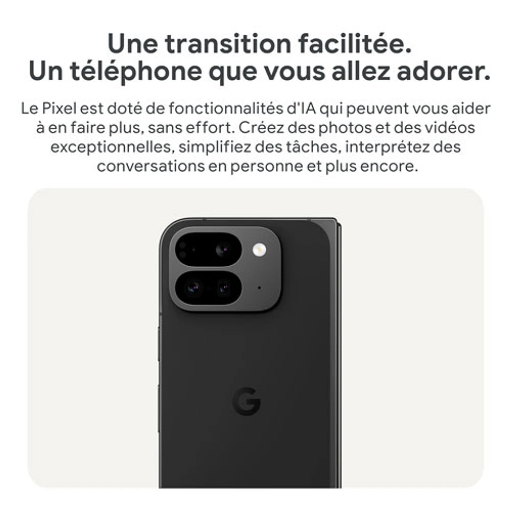 Pixel 9 Pro Fold de Go de Google avec TELUS - Noir volcanique