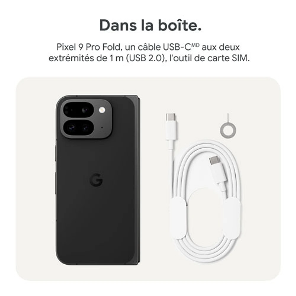 Pixel 9 Pro Fold de Go de Google avec TELUS - Noir volcanique