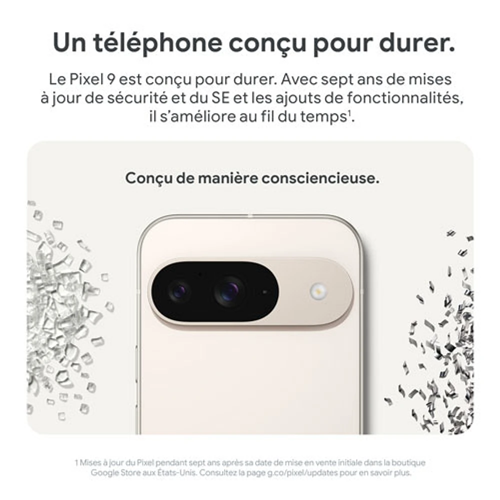 Pixel 9 de 256 Go de Google avec TELUS - Noir volcanique - Financement mensuel