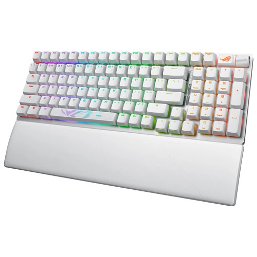 Clavier de jeu Bluetooth mécanique rétroéclairé NX Snow ROG Scope II 96 d'ASUS - Blanc