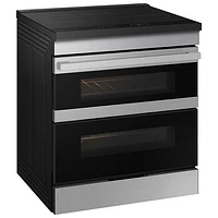 Samsung 30" 6.3 Cu. Ft. Double Oven Slide-In Induction Air Fry Range (NSI6DG9550SRAC) - Stainless Steel