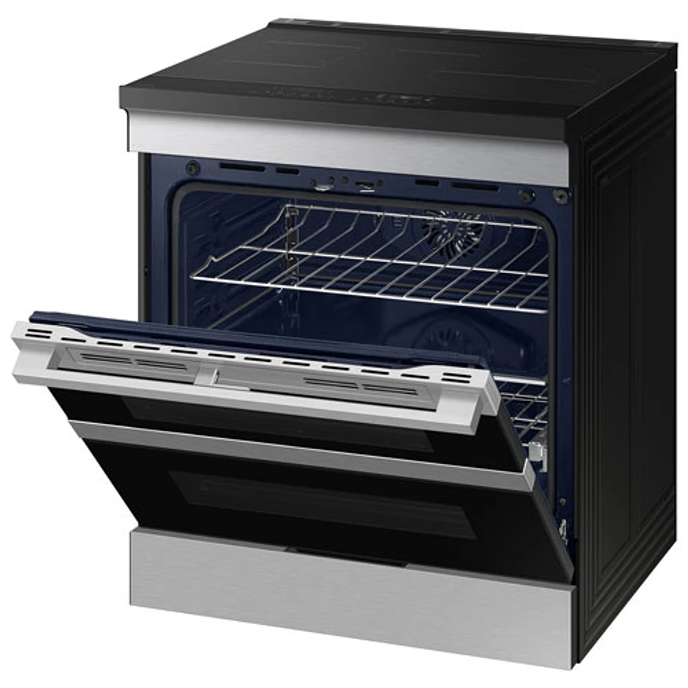 Samsung 30" 6.3 Cu. Ft. Double Oven Slide-In Induction Air Fry Range (NSI6DG9550SRAC) - Stainless Steel