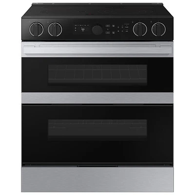 Samsung 30" 6.3 Cu. Ft. Double Oven 5-Element Slide-In Electric Air Fry Range (NSE6DG8550SRAC) - Stainless Steel