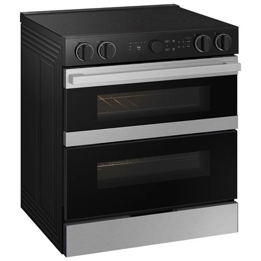 Samsung 30" 6.3 Cu. Ft. Double Oven 5-Element Slide-In Electric Air Fry Range (NSE6DG8550SRAC) - Stainless Steel