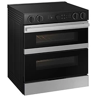 Samsung 30" 6.3 Cu. Ft. Double Oven 5-Element Slide-In Electric Air Fry Range (NSE6DG8550SRAC) - Stainless Steel