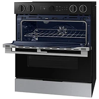 Samsung 30" 6.3 Cu. Ft. Double Oven 5-Element Slide-In Electric Air Fry Range (NSE6DG8550SRAC) - Stainless Steel