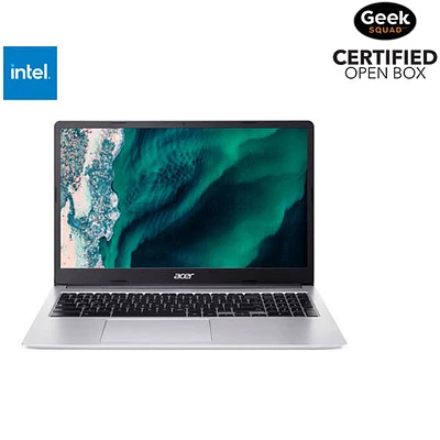 Boîte ouverte - Chromebook de 15,6 po d'Acer - Argenté (Celeron N4500 d'Intel/128 Go/RAM 8 Go/ChromeOS)