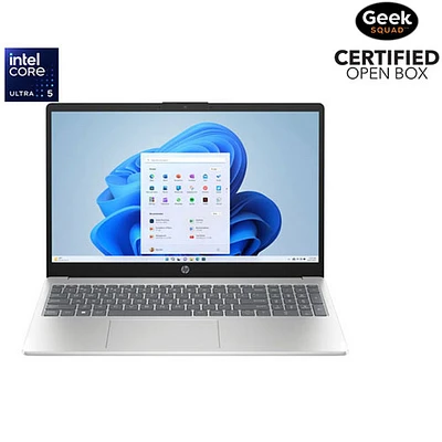 Boîte ouverte - Portable de 15,6 po de HP - Argenté naturel (Core Ultra 5 125H d'Intel/SSD 1 To/RAM 16 Go/Windows 11 Home)