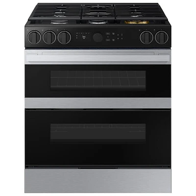 Samsung 30" Cu. Ft. Double Oven 5-Burner Slide-In Dual Fuel Air Fry Range (NSY6DG8550SRAC) - Stainless