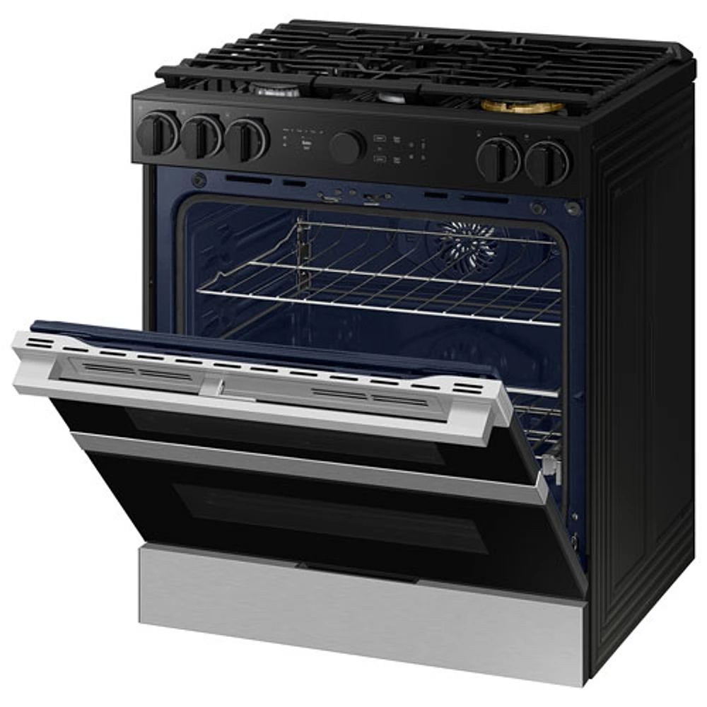 Samsung 30" Cu. Ft. Double Oven 5-Burner Slide-In Dual Fuel Air Fry Range (NSY6DG8550SRAC) - Stainless