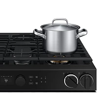 Cuisinière biénergie encastrable avec friture à air chaud à deux fours et 5 brûleurs 30 po de Samsung (NSY6DG8550SRAC) - Acier inoxydable