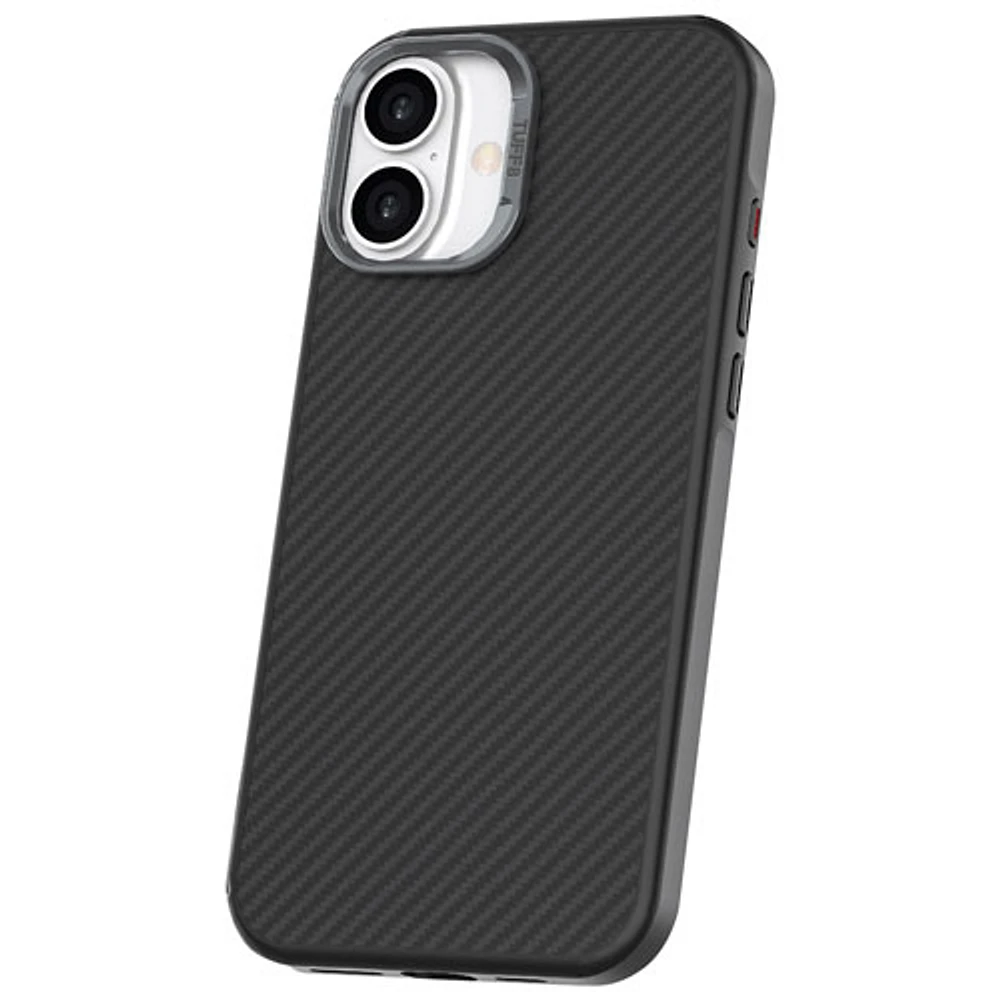 TUFF8 Carbon Fibre Fitted Hard Shell Case for iPhone 16 - Black