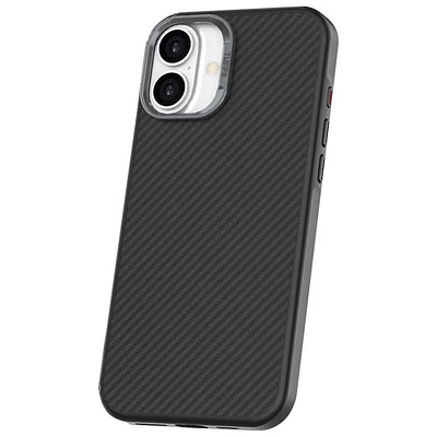 TUFF8 Carbon Fibre Fitted Hard Shell Case for iPhone 16 - Black