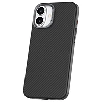 Étui rigide ajusté Carbon Fibre de TUFF8 pour iPhone 16 - Noir