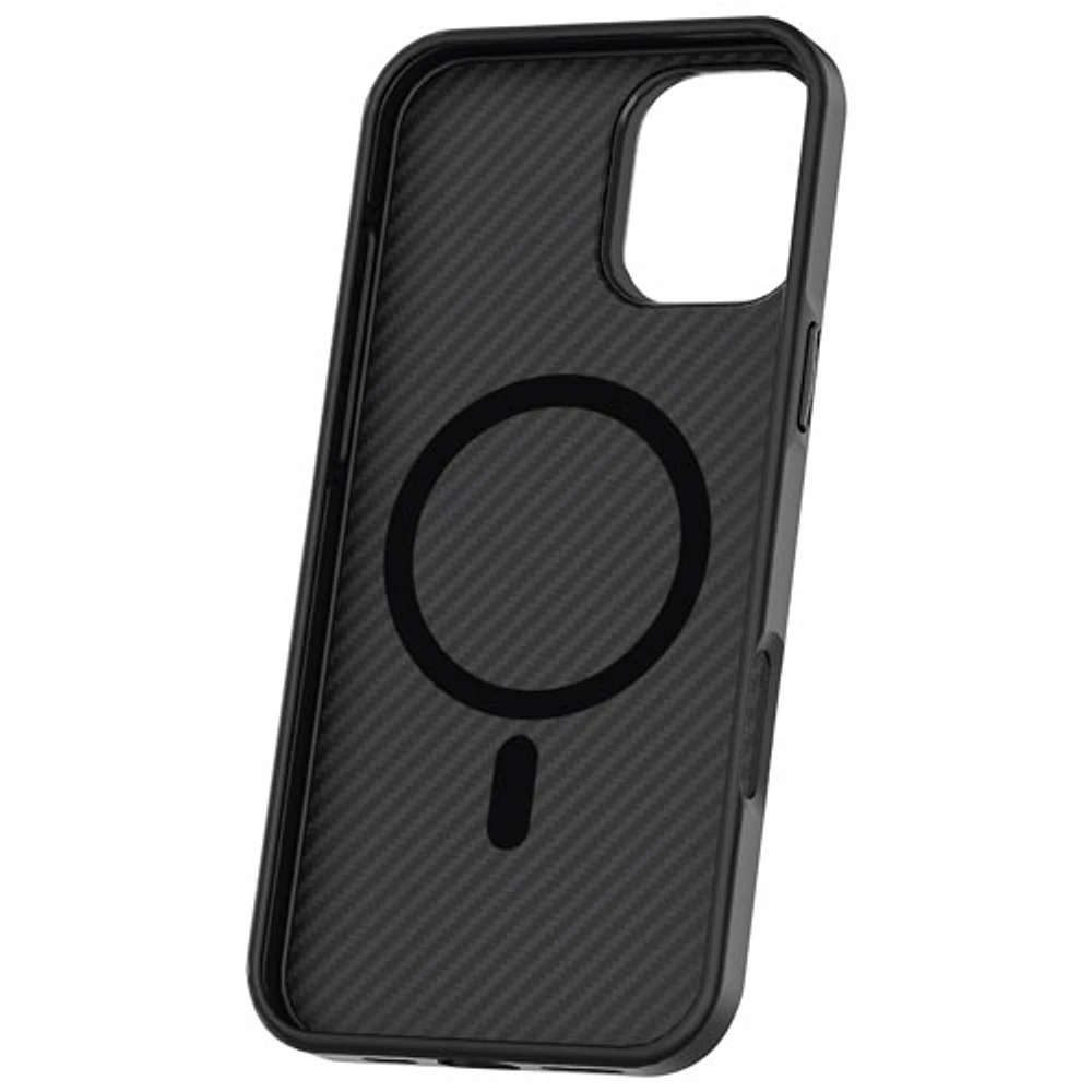 TUFF8 Carbon Fibre Fitted Hard Shell Case for iPhone 16 - Black