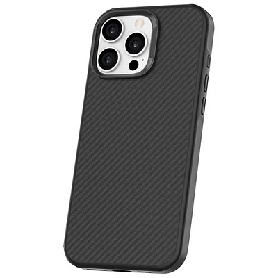 Étui rigide ajusté Carbon Fibre de TUFF8 pour iPhone 16 Pro Max - Noir