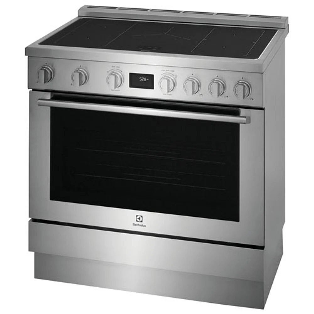 Cuisinière à induction autonome à 5 éléments avec convection véritable 4,4 pi³ 36 po d'Electrolux (ECFI3668AS) - Inox