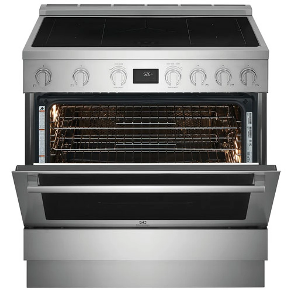 Cuisinière à induction autonome à 5 éléments avec convection véritable 4,4 pi³ 36 po d'Electrolux (ECFI3668AS) - Inox