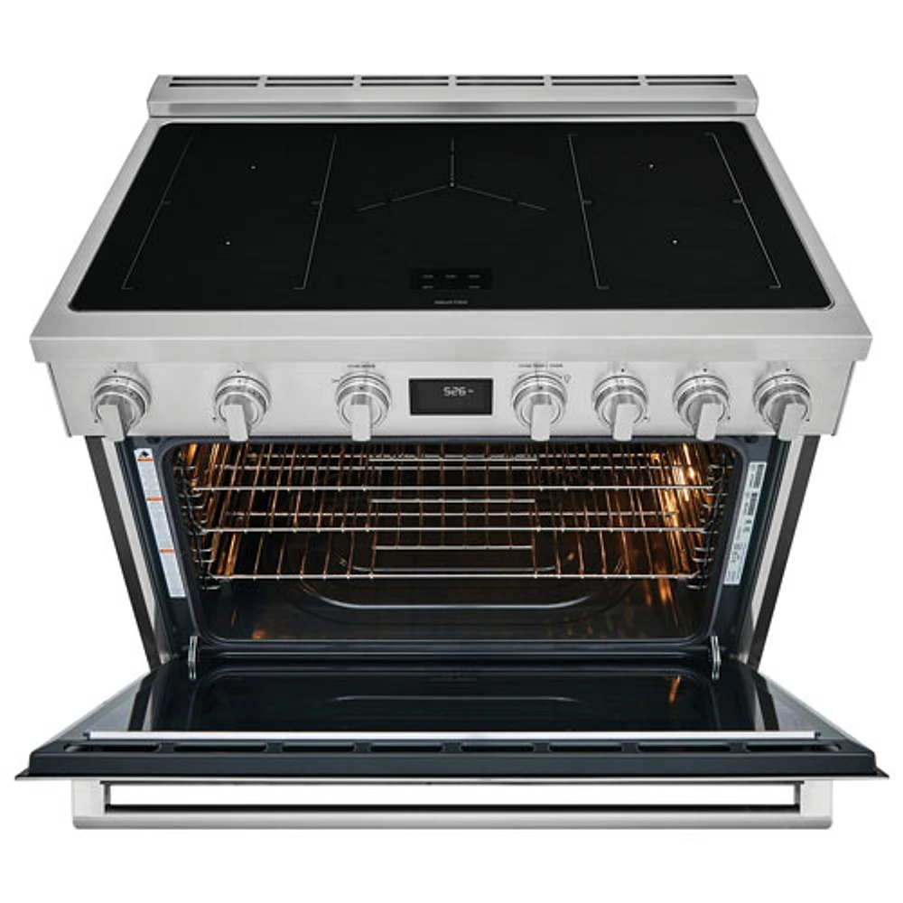 Cuisinière à induction autonome à 5 éléments avec convection véritable 4,4 pi³ 36 po d'Electrolux (ECFI3668AS) - Inox