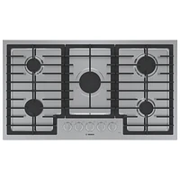 Surface de cuisson au gaz à 5 brûleurs de 36 po de Bosch (NGM5659UC) - Acier inoxydable