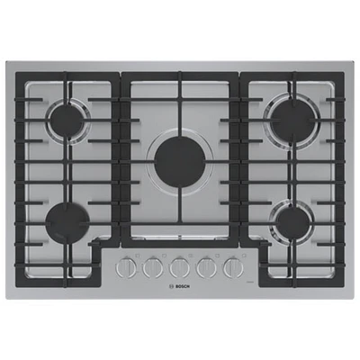 Surface de cuisson au gaz à 5 brûleurs de 30 po de Bosch (NGM5059UC) - Acier inoxydable