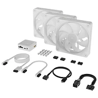 Trousse de démarrage à trois ventilateurs PWN de 120 mm iCUE Link LX120 RGB de Corsair - Blanc