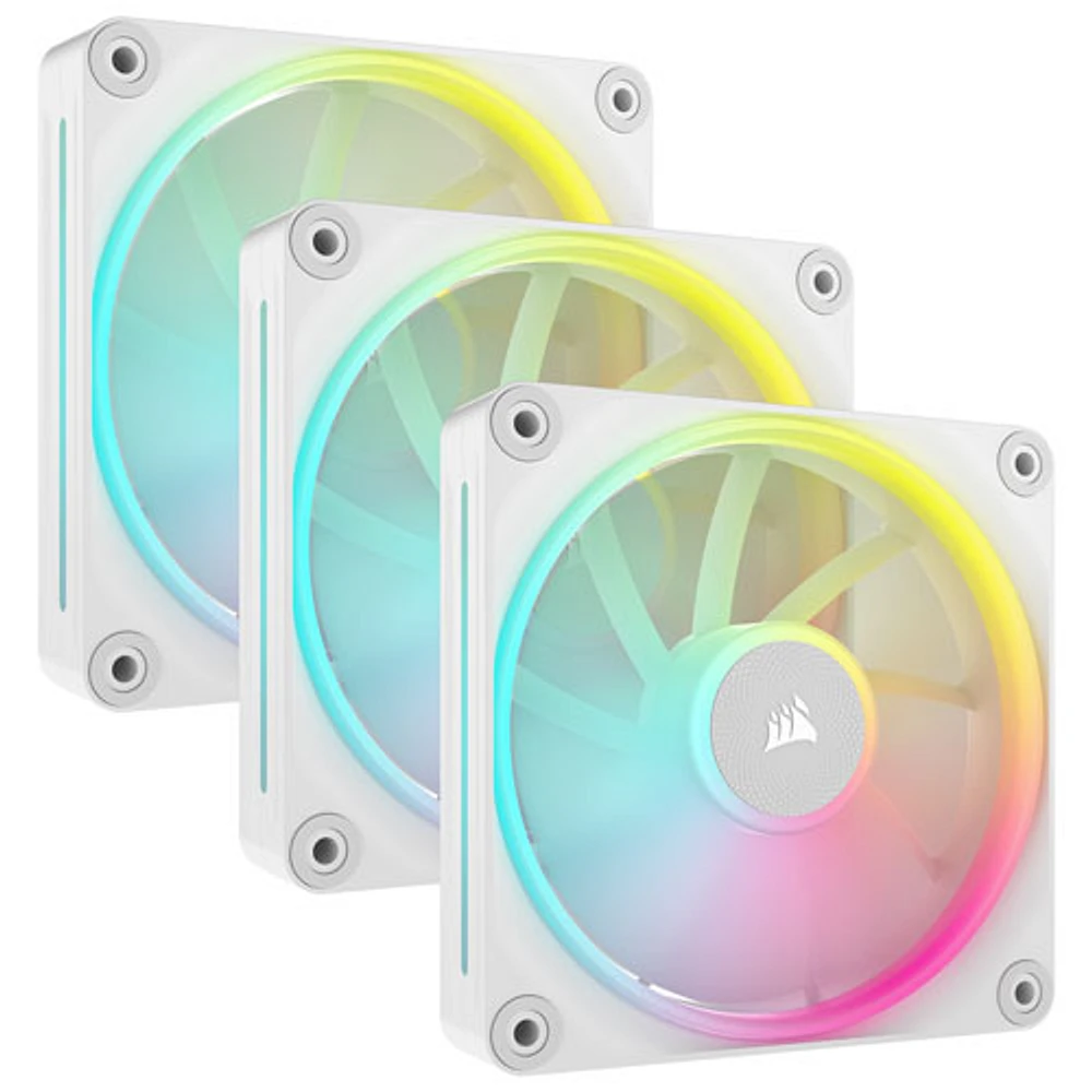 Trousse de démarrage à trois ventilateurs PWN de 120 mm iCUE Link LX120 RGB de Corsair - Blanc